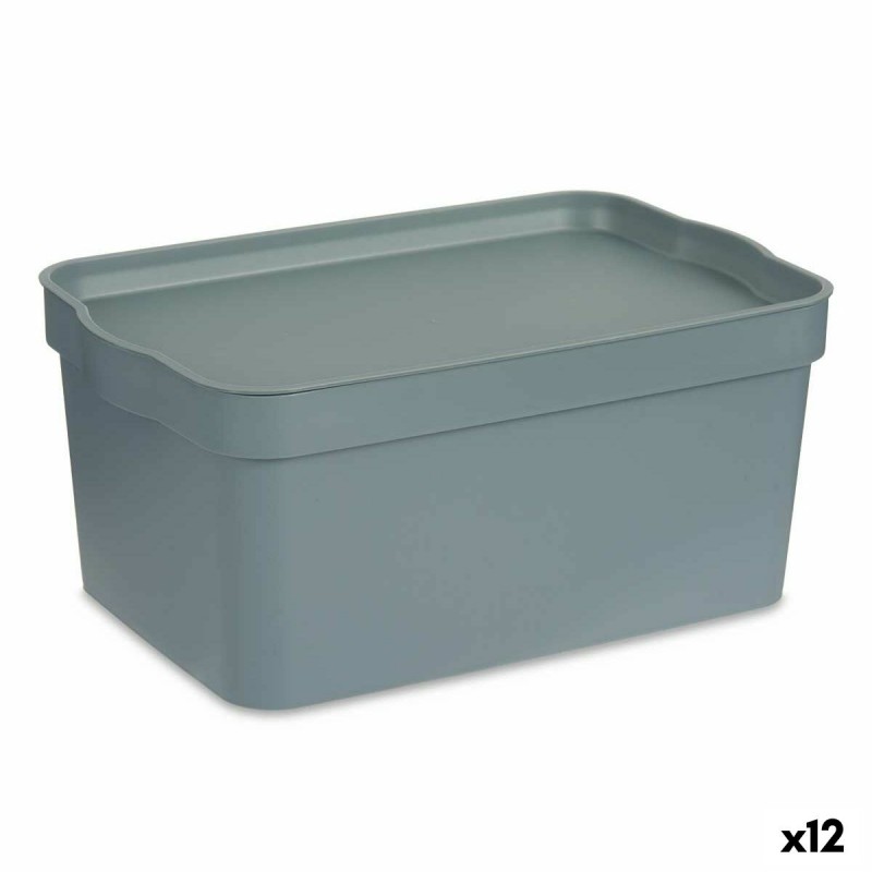 Storage Box with Lid Grey Plastic 7,5...