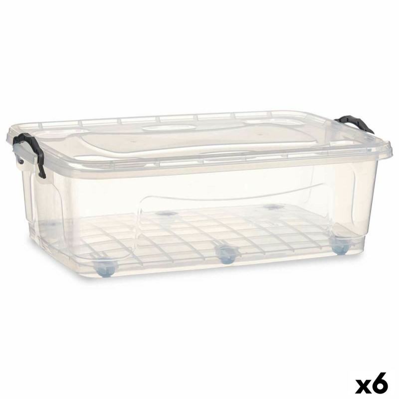 Storage Box with Wheels Transparent...