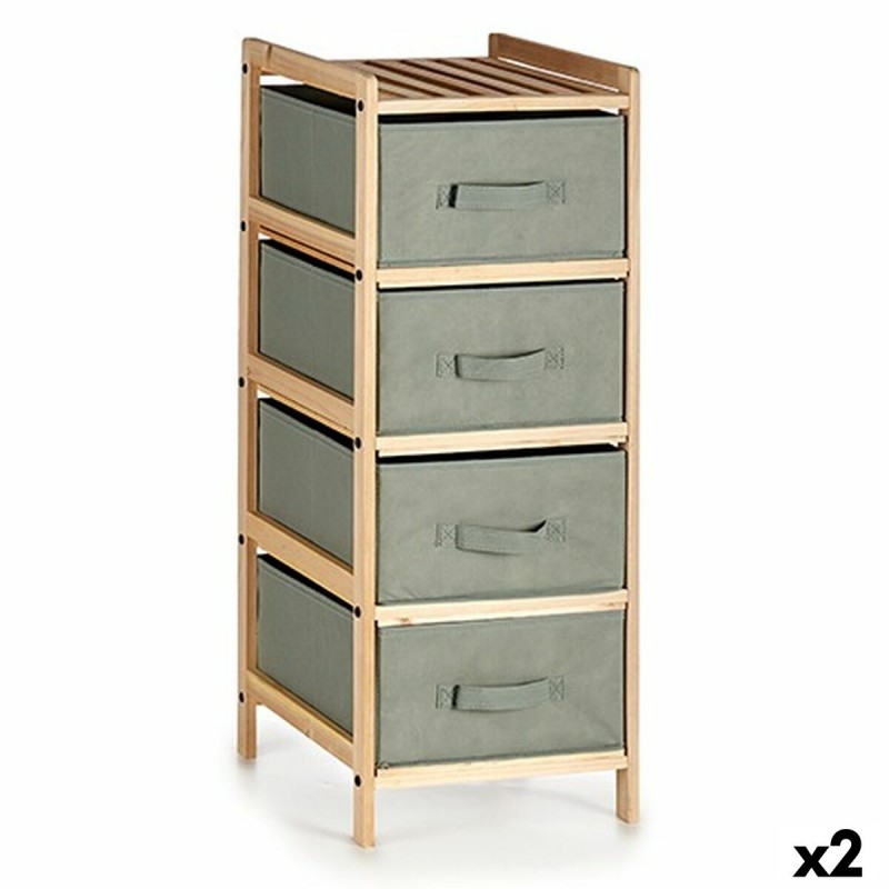 Cassettiera Grigio Legno Tessile 34 x...