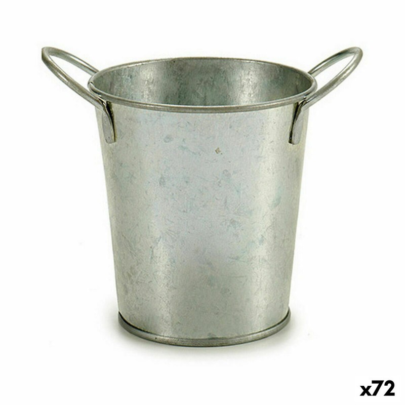 Cache-pot Seau Argenté Zinc 16 x 12 x...