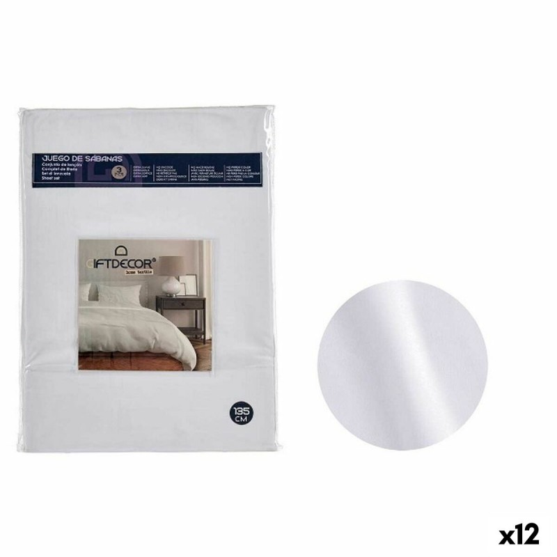 Jeu de draps Lit ½ persones Blanc (12...