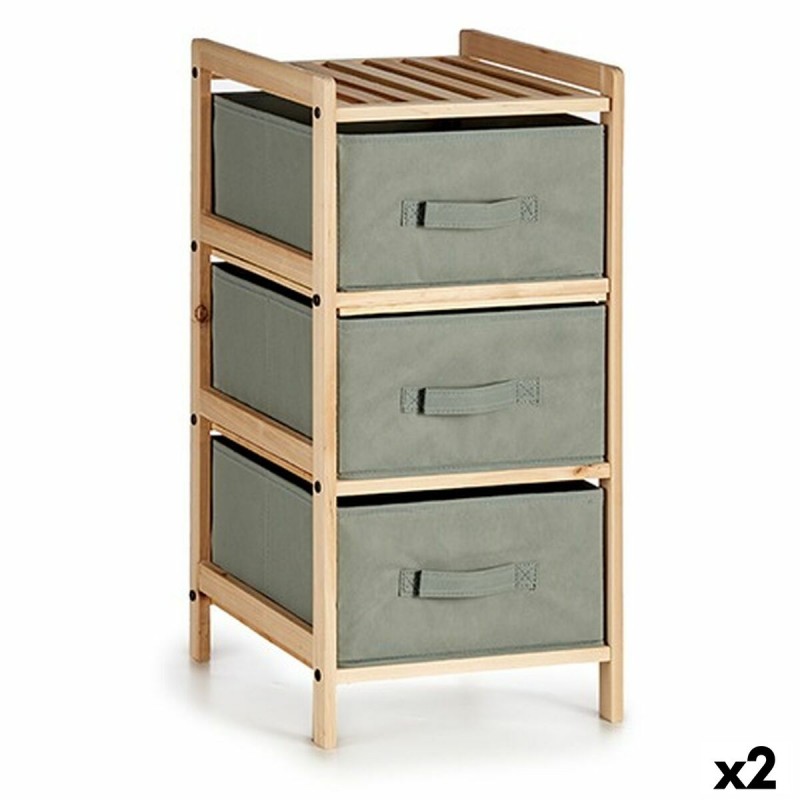 Chest of drawers Grey Wood Textile 36...