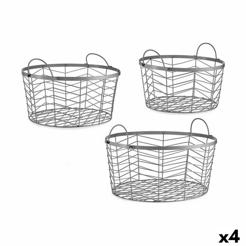 Set of Baskets With handles Silver...