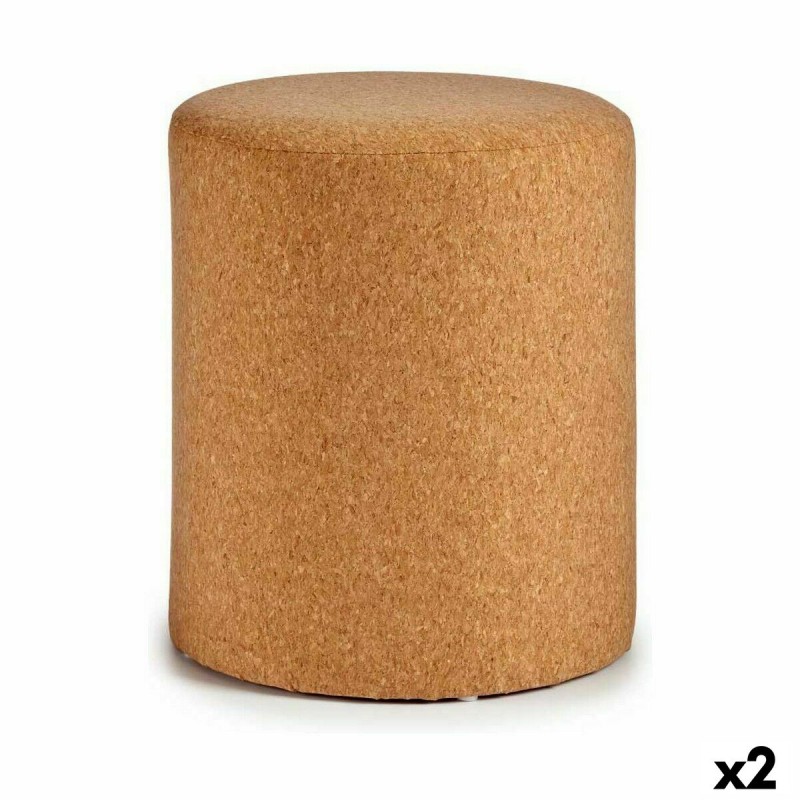 Pouf Marron Liège Bois MDF 34 x 39 x...