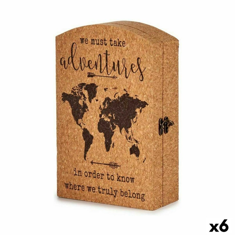 Key cupboard World Map Brown Cork MDF...