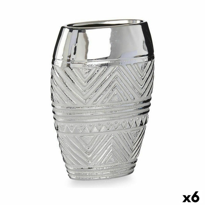 Vase Width Silver Ceramic 9,5 x 26,5...