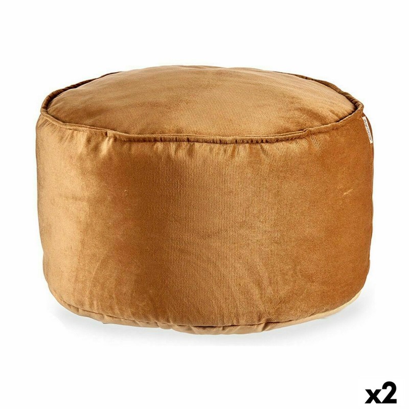 Pouf Velours Beige 60 x 39 x 60 cm (2...