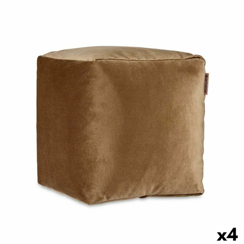 Poef Fluweel Bruin 30 x 30 x 30 cm (4...