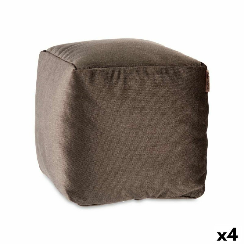 Pouf Velours Gris 30 x 30 x 30 cm (4...