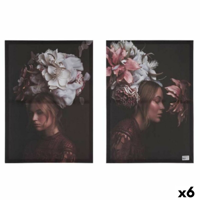 Set of 2 pictures Canvas Lady Flowers...