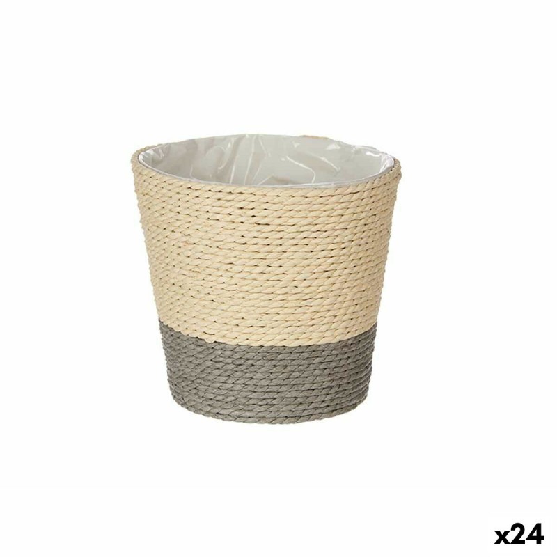 Cache-pot Gris Corde Plastique 14 x...