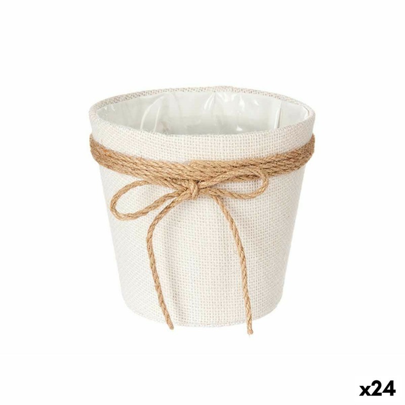 Cache-pot Lien Blanc Tissu 16 x 15 x...