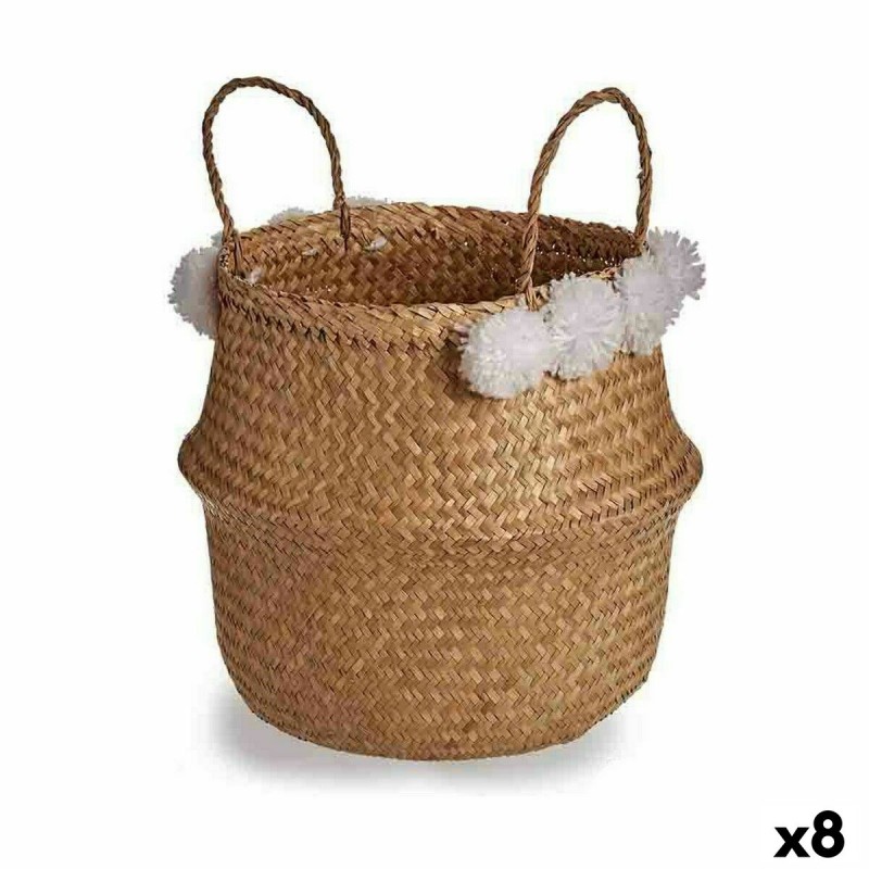 Decoratieve Mand Pompons Wit...