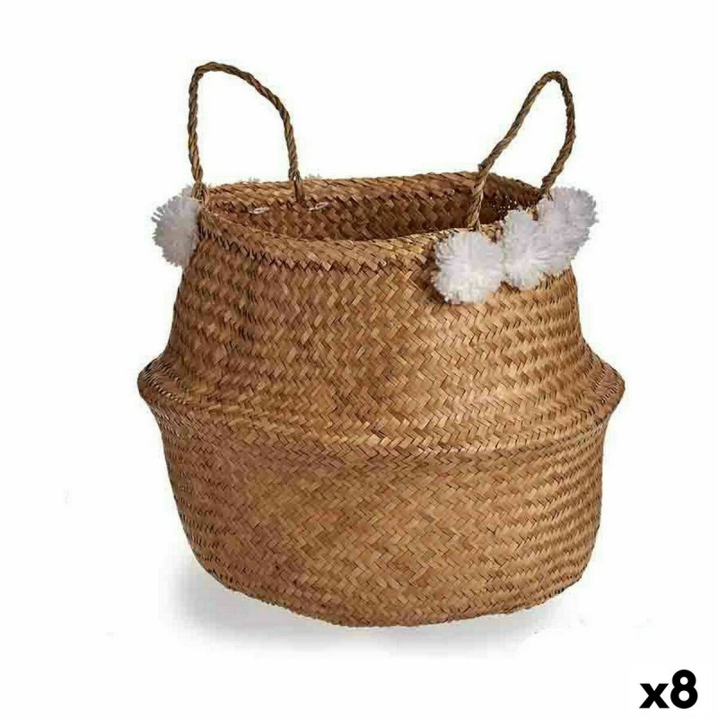 Decorative basket Pompoms White...