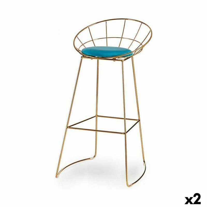 Hocker Blau Gold Eisen 51 x 94 x 52...