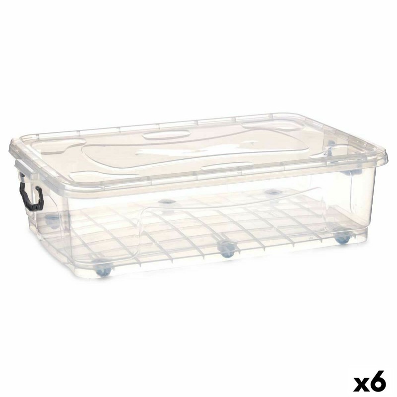 Storage Box with Wheels Transparent...