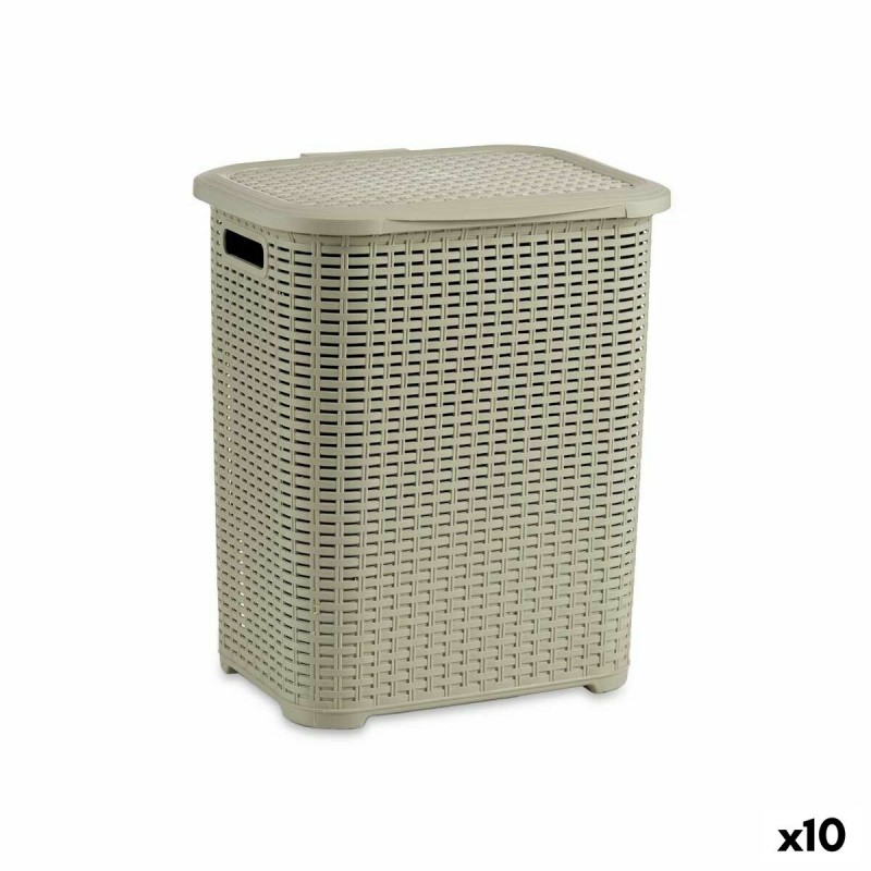 Panier à linge Crème Plastique 42 L...