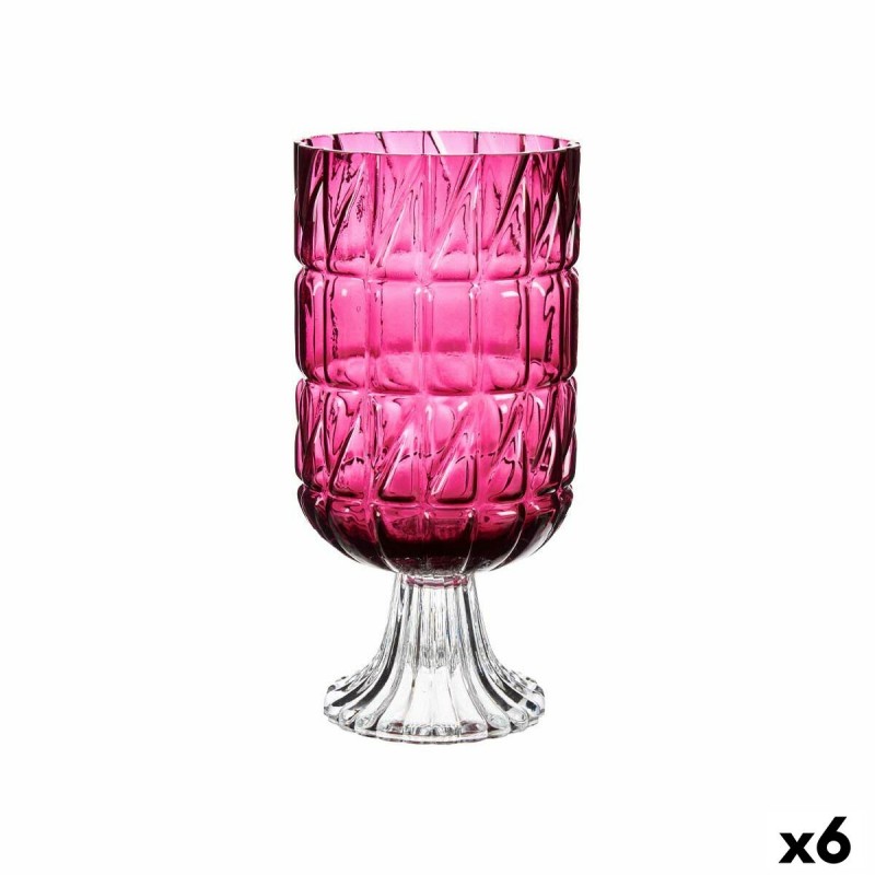 Vase Taillé Rose foncé Verre 13 x...