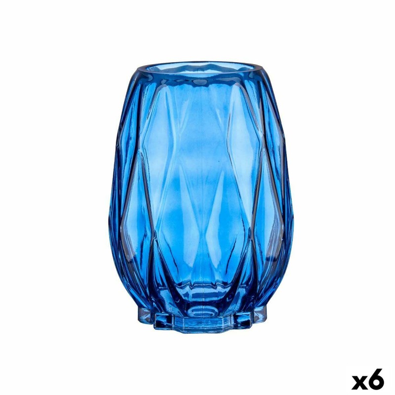 Vaas Getailleerd Ruiten Blauw Kristal...