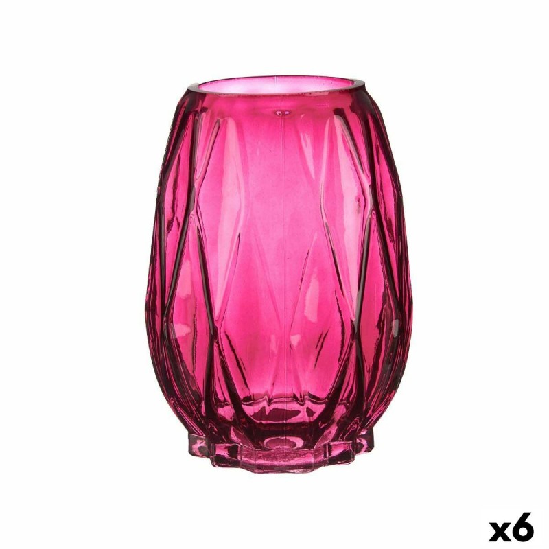 Vase Schnitzerei Rhombusse Rosa...