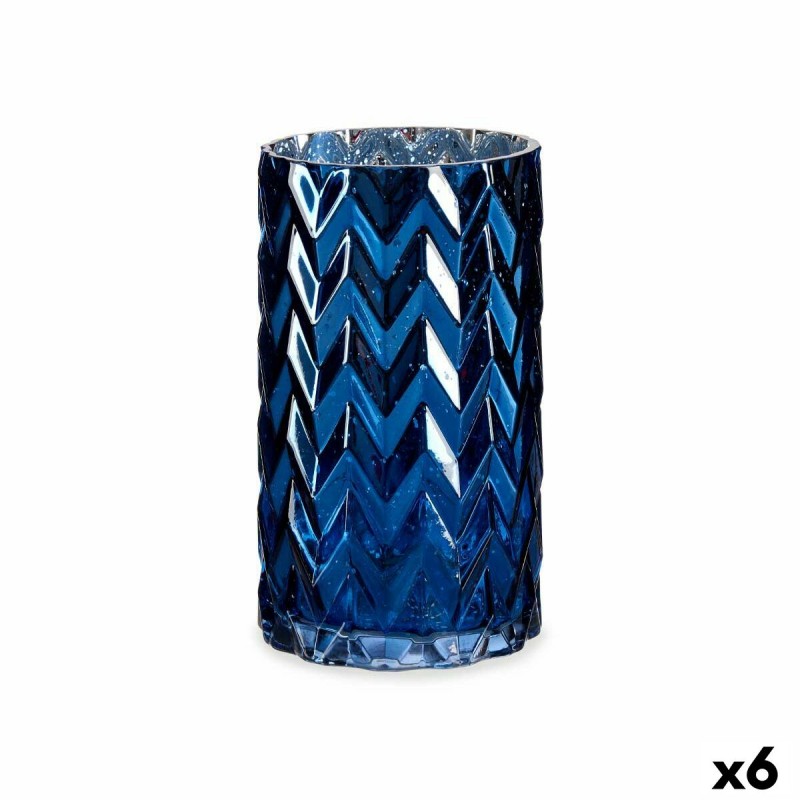 Vase Taillé Epis Bleu Verre 11,3 x...