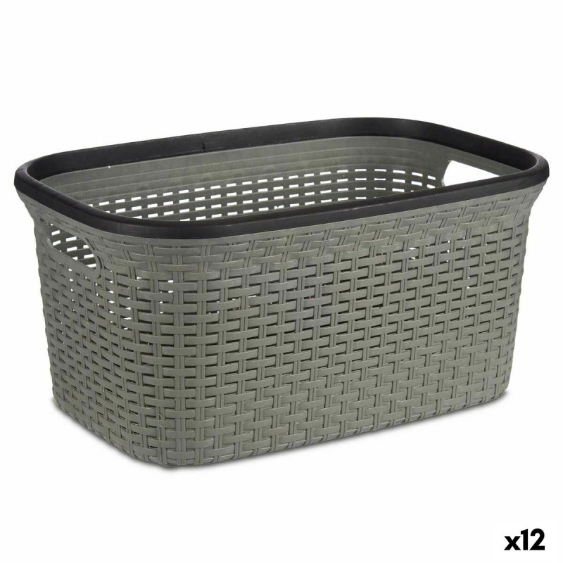 Cesto para la Ropa Gris Plástico 36 L...