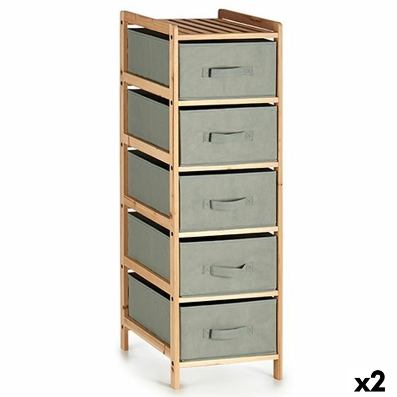 Cassettiera Grigio Legno Tessile 34 x...