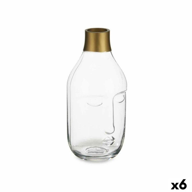 Vase Face Transparent Glass 11 x 24,5...