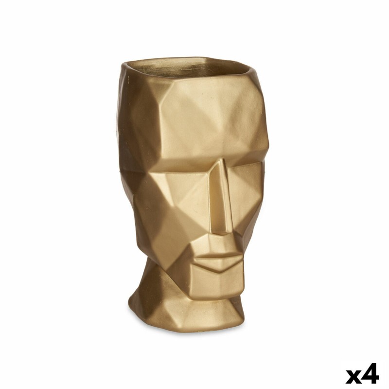 Vaas 3D Gezicht Gouden Polyresin 12 x...