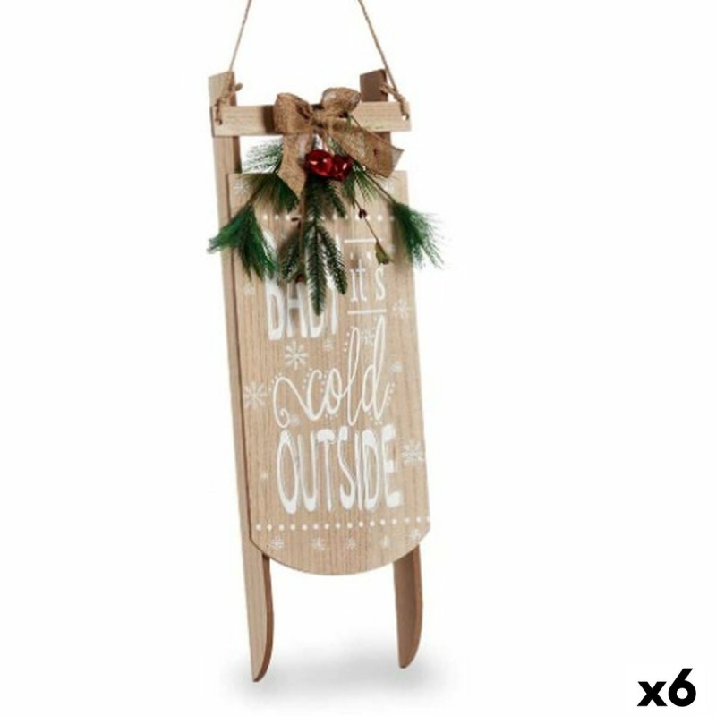 Hanging decoration Sign Sledge Beige...