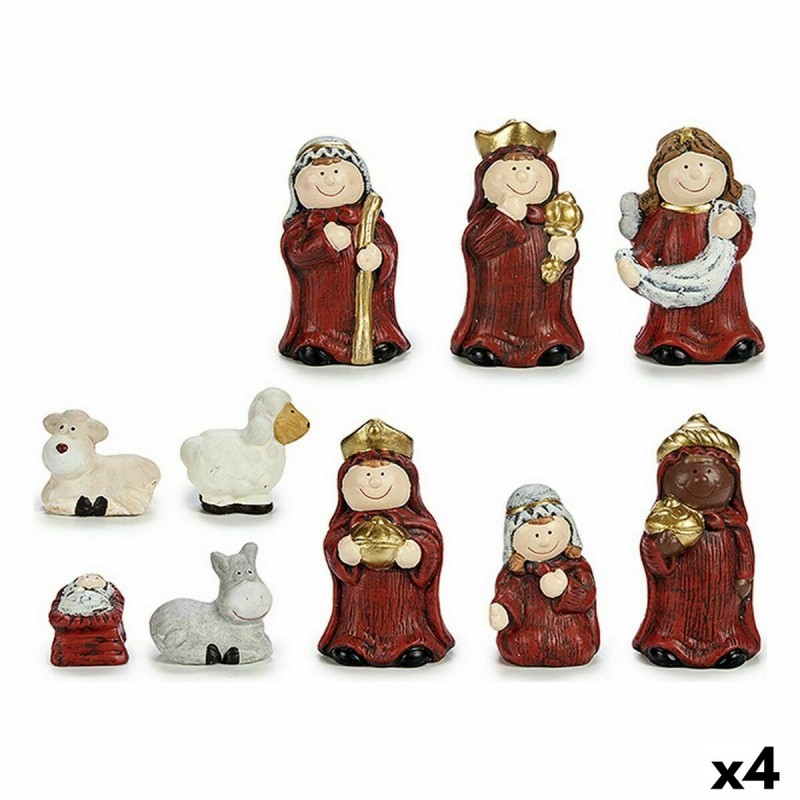 Set Nativity figure Red Golden...