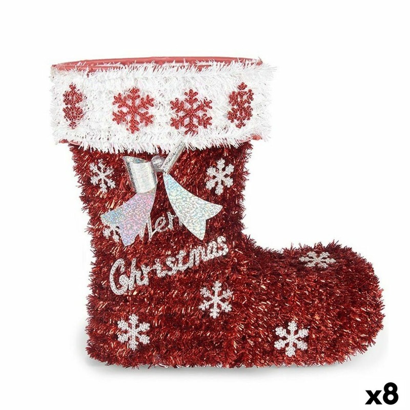 Decorative Figure Boot Tinsel White...