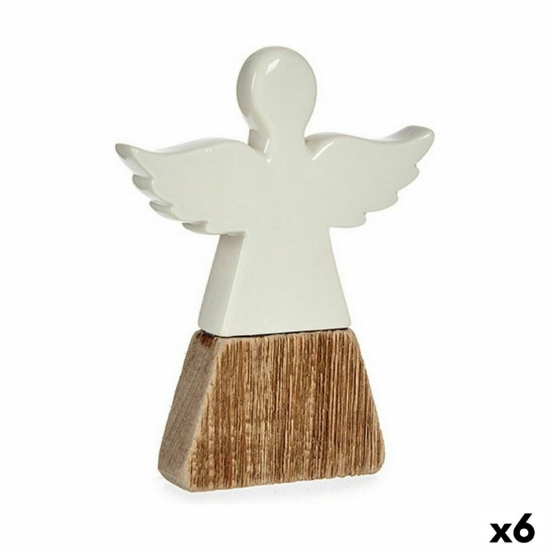 Deko-Figur Engel Weiß Braun Holz aus...