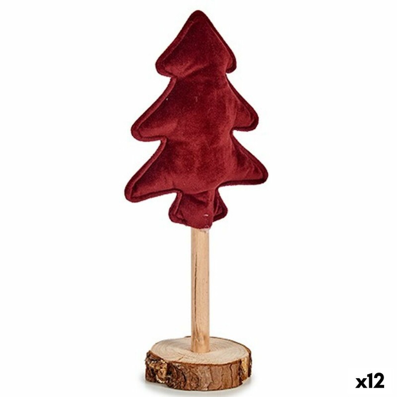 Christmas Tree Polyester Maroon Wood...