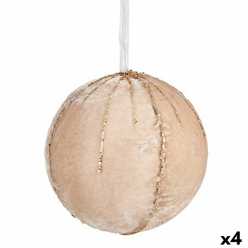 Set kerstballen Polyester champagne...