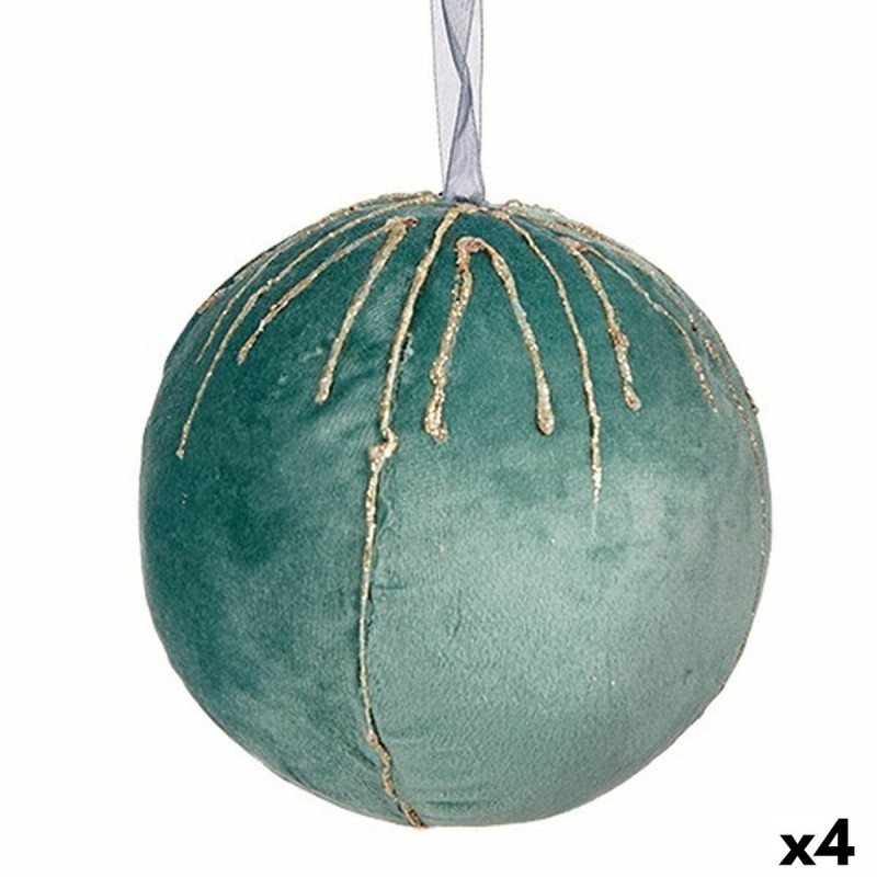 Set kerstballen Polyester Turkoois 12...