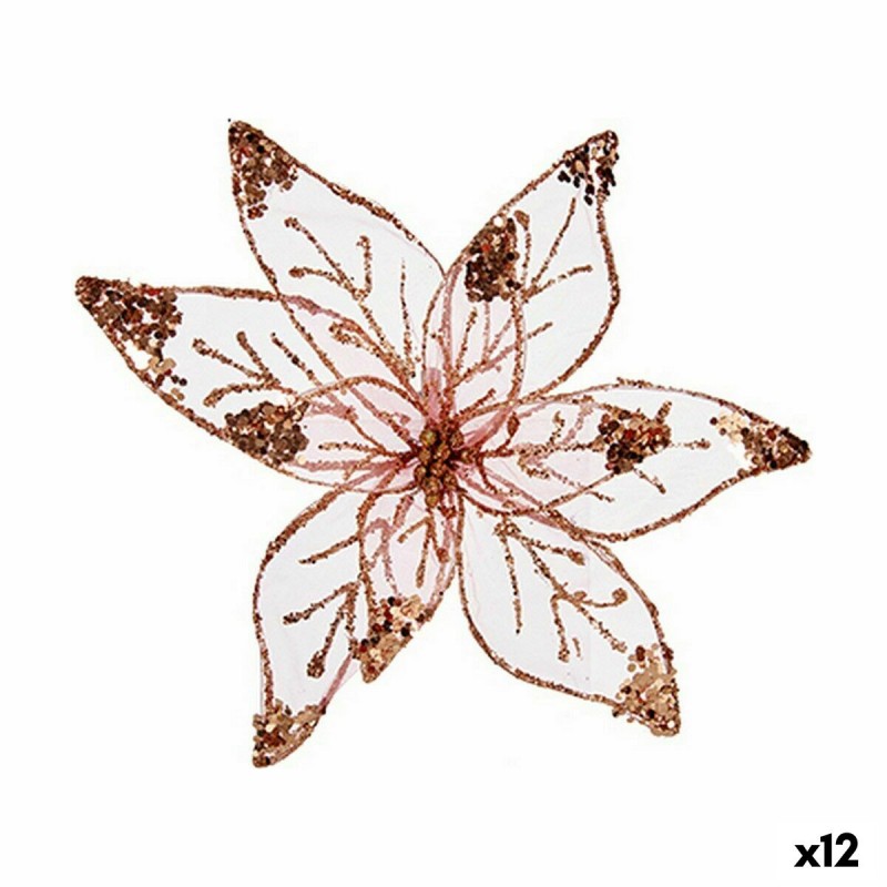 Decorative Flower Golden Pink Plastic...