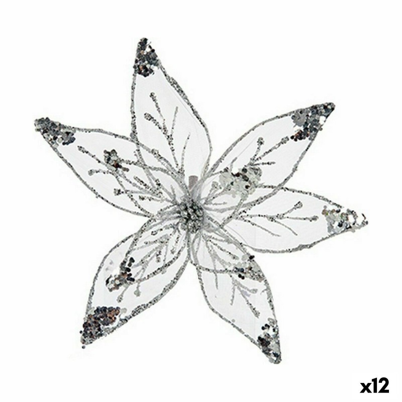 Decorative Flower Silver Plastic 25 x...