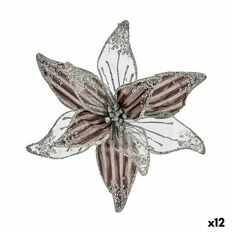 Decorative Flower Silver Plastic 25 x...