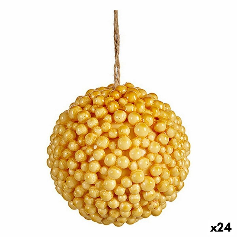 Christmas Bauble Yellow Plastic 8 x 8...