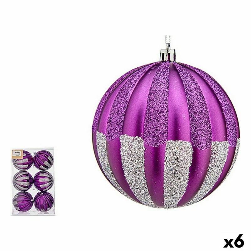 Lot de boules de Noël 10 cm Violet...