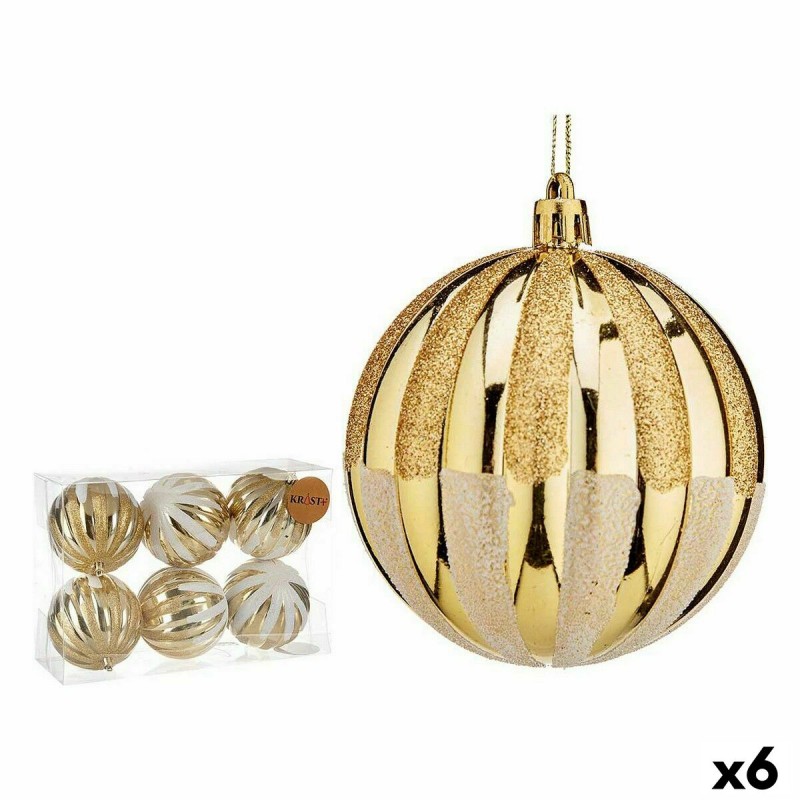 Set kerstballen 10 cm Gouden Plastic...