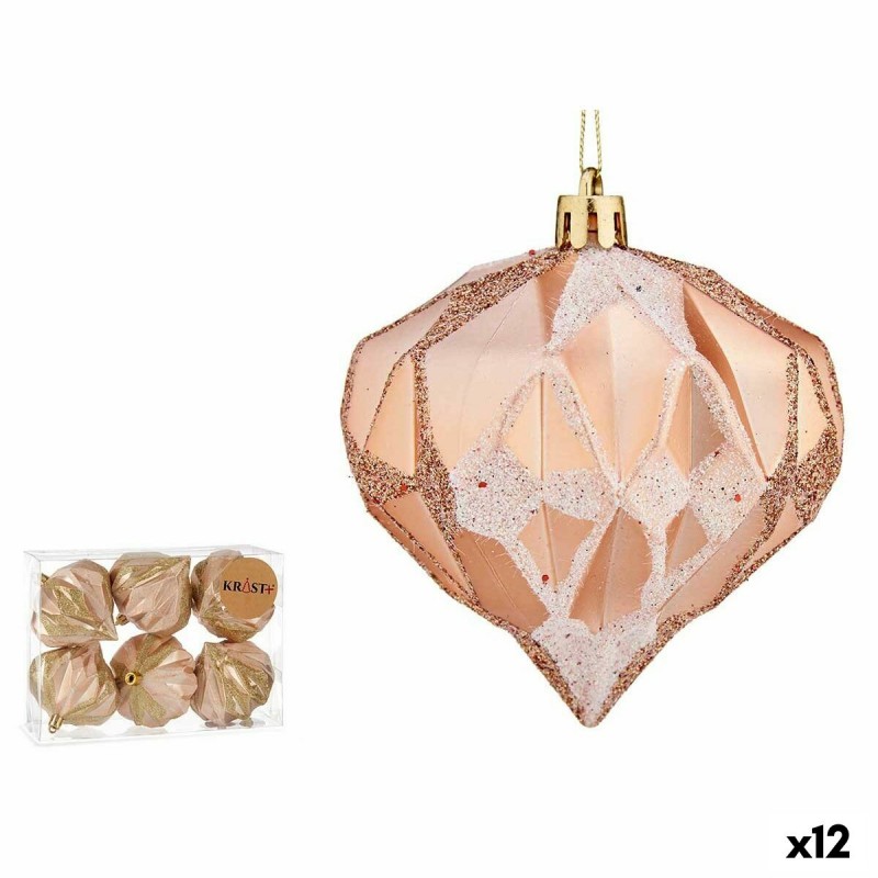 Set of Christmas balls Diamond Copper...