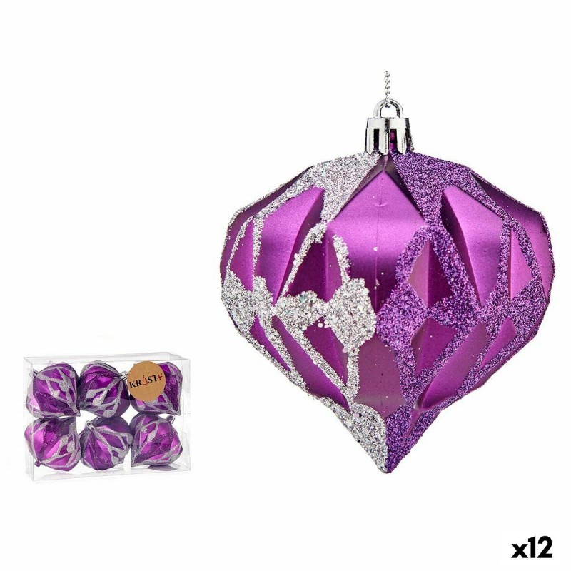 Lot de boules de Noël Diamant Violet...