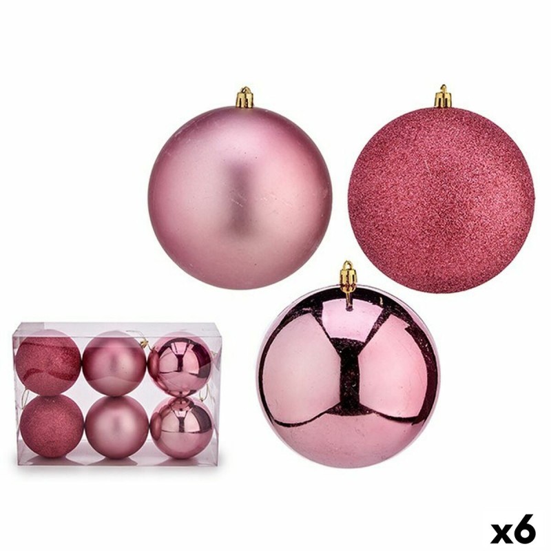 Lot de boules de Noël Rose PVC Ø 12...