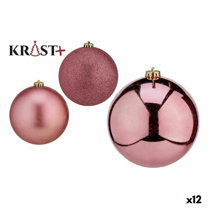 Lot de boules de Noël Rose PVC 10 cm...