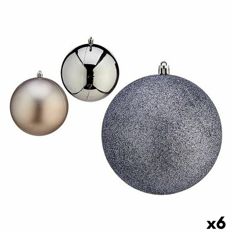 Set of Christmas balls Silver Plastic...