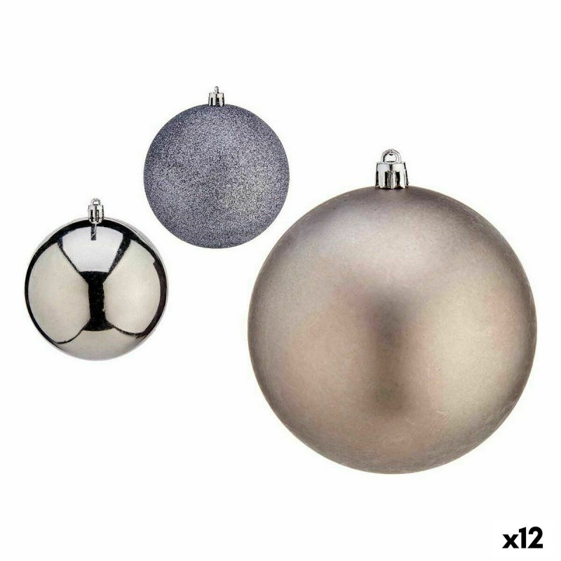 Set kerstballen Zilverkleurig Plastic...