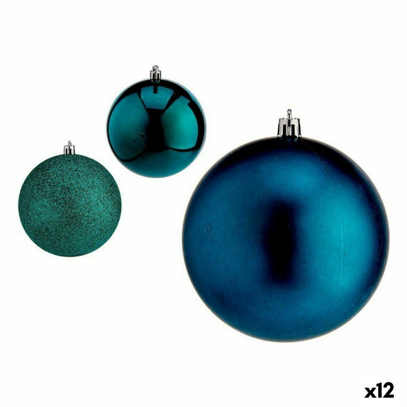 Set kerstballen Blauw Plastic 10 x 11...