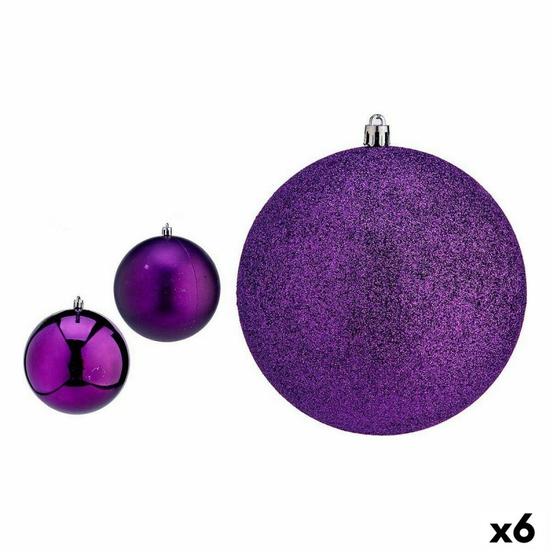 Lot de boules de Noël Violet PVC Ø 12...